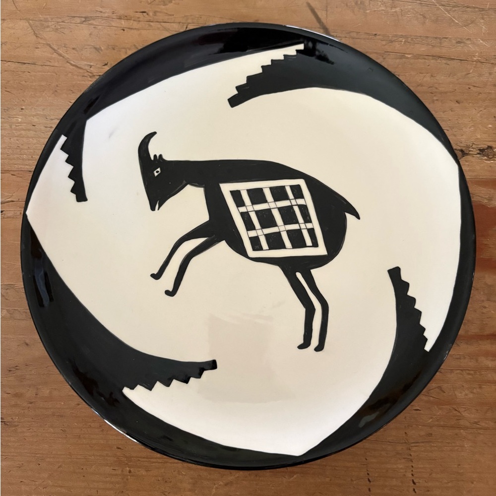 Mimbres Style 1970s Black and White Pottery